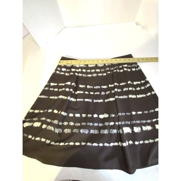 Simply Vera Vera Wang Semi-Pleated A-Line Skirt Brown & Ivory Women’s 10 - Picture 4 of 6
